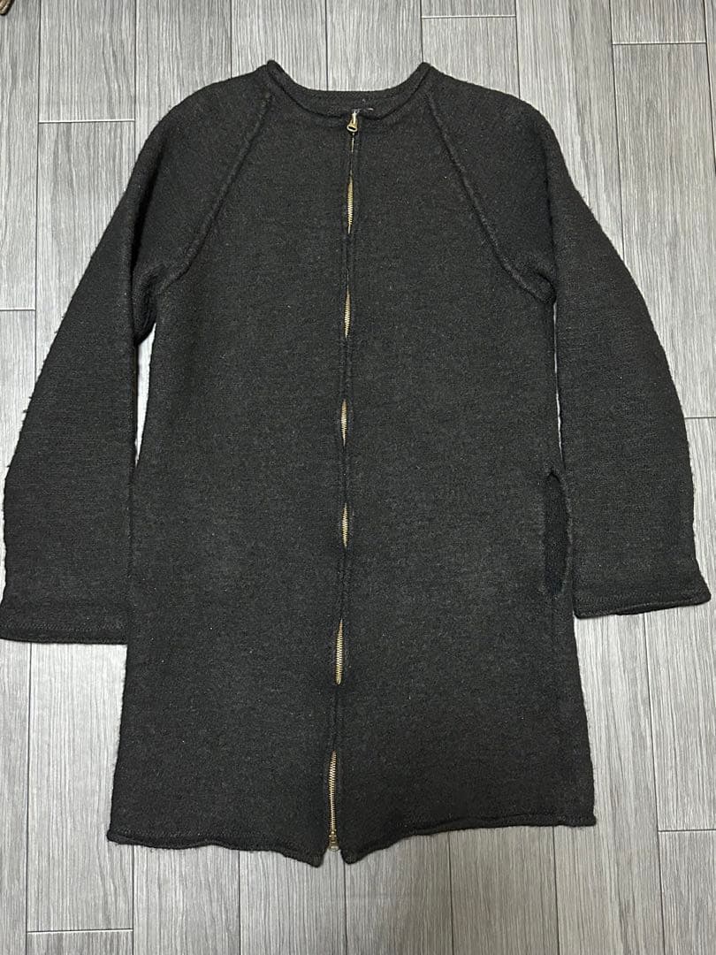 ナンバーナイン ジップアップロングカーディガン ウール ニット