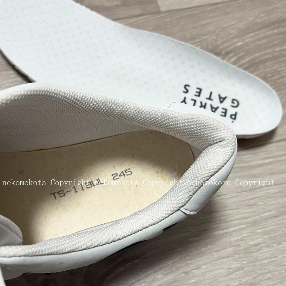 パーリーゲイツ サイドロゴ スパイク シューズ 24.5cm 白 レディース