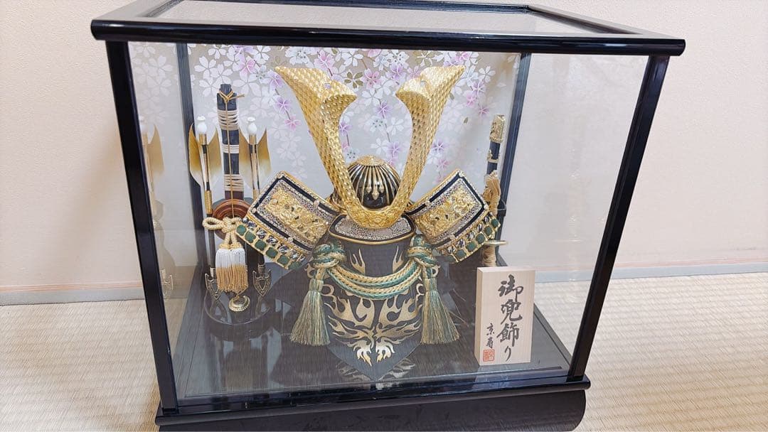 五月人形 兜飾り ガラスケース入り