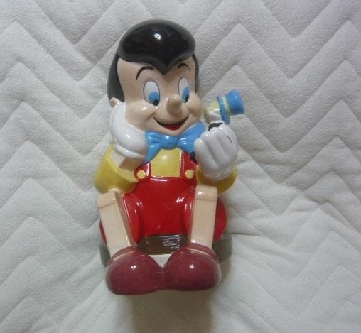 新品 ディズニー ピノキオ クッキージャー 陶器製