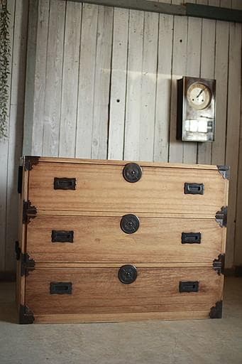 丸金具　時代箪笥3段　タンス