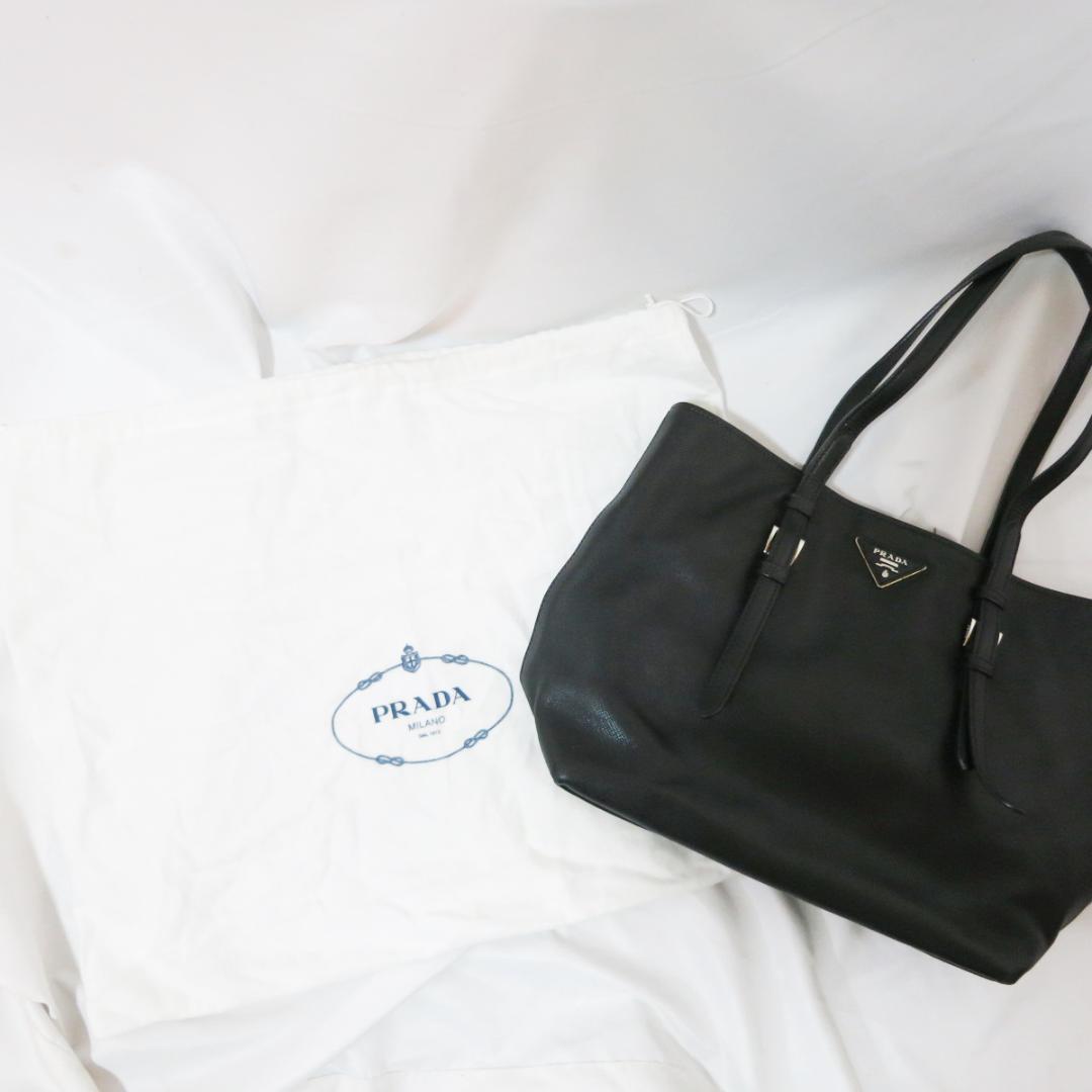 PRADA プラダ レザートートバッグ 　サフィアーノ　ブラック