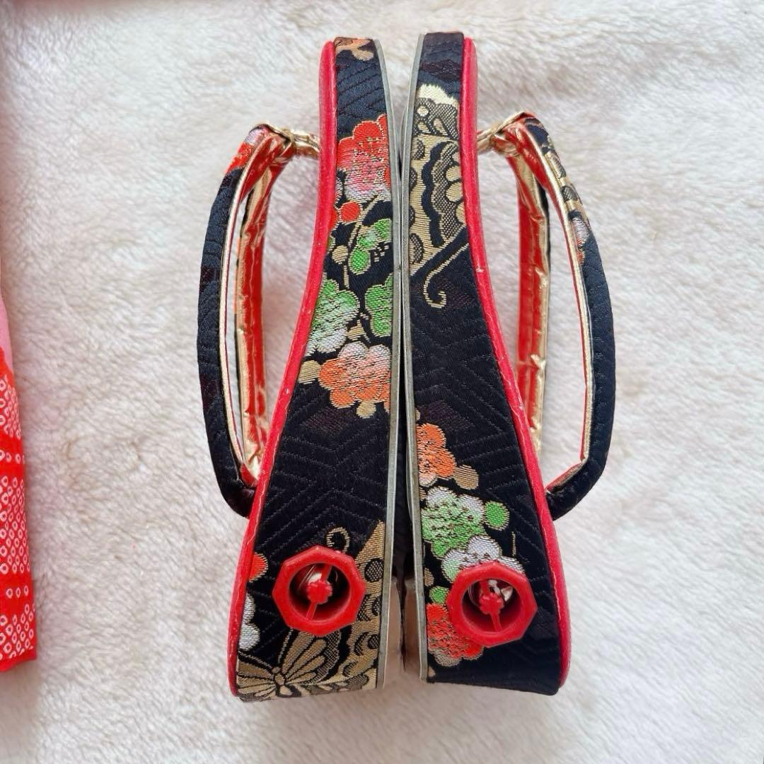 七五三　7歳　四つ身　正絹　子供　着物　作り帯　女の子　長襦袢　フルセット