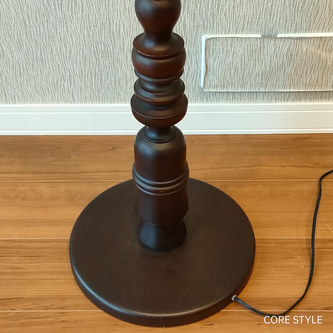 美品　アンティーク　 フロアランプ　照明　布地シェード　A8