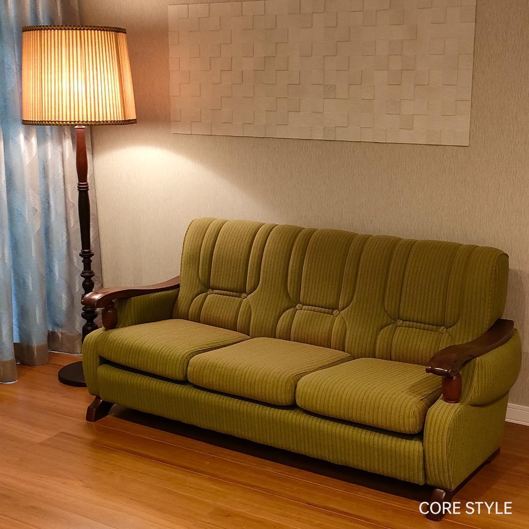 美品　アンティーク　 フロアランプ　照明　布地シェード　A8