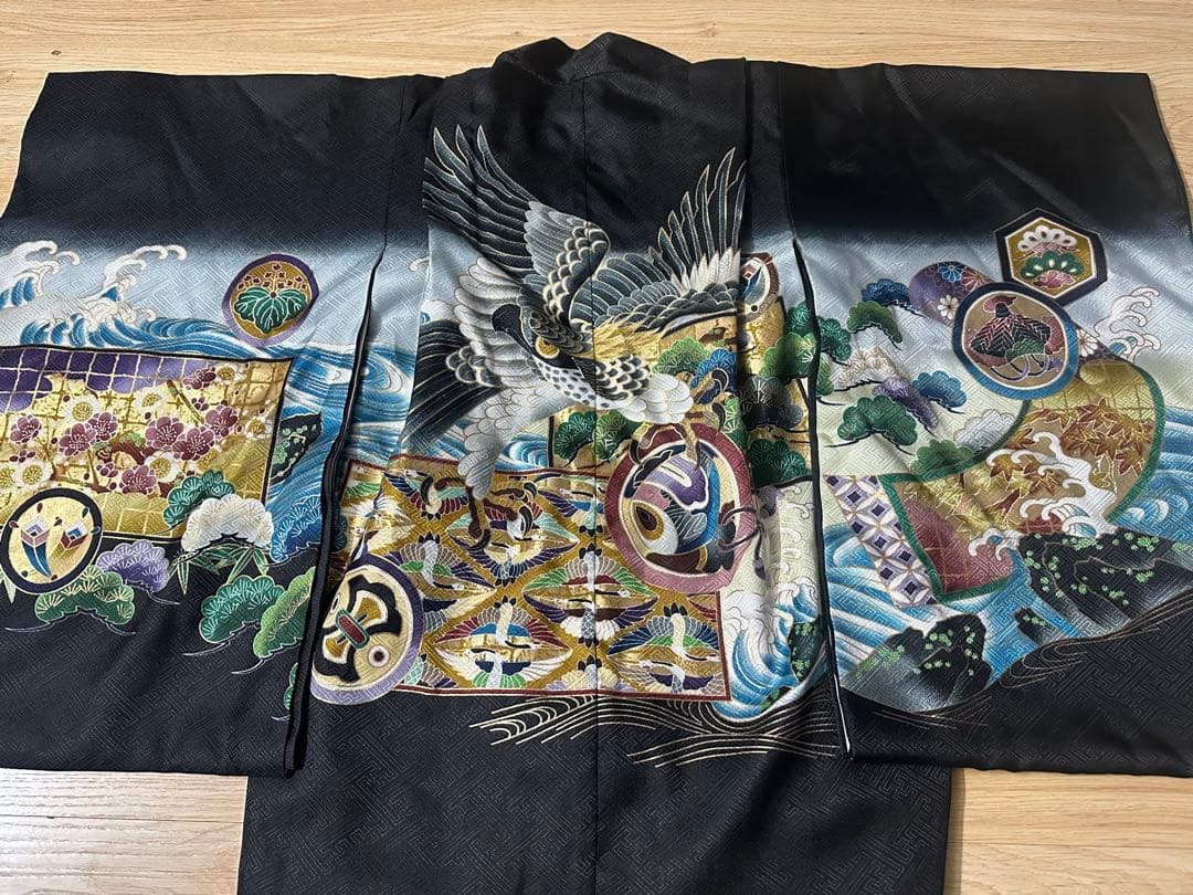 七五三 男の子 5歳 羽織袴 長襦袢汚れあり