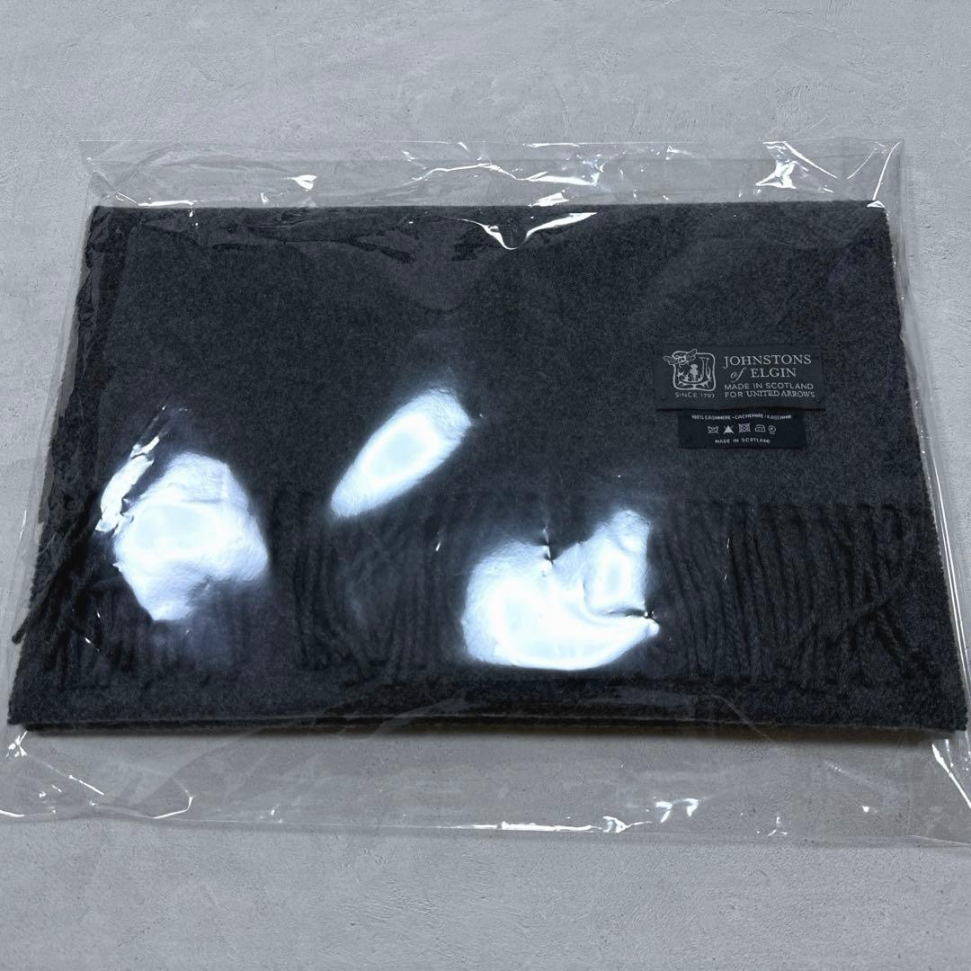 新品 ジョンストンズ UA別注 カシミヤマフラー ストール ミディアムグレー