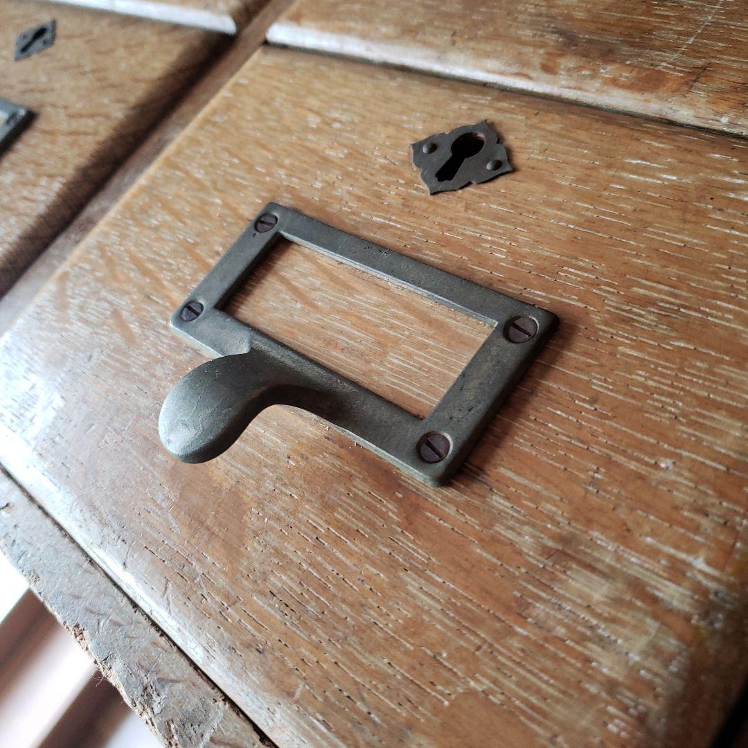 図書館家具　アンティーク　引き出し　古家具　木製　図書館カードケース　収納　無垢