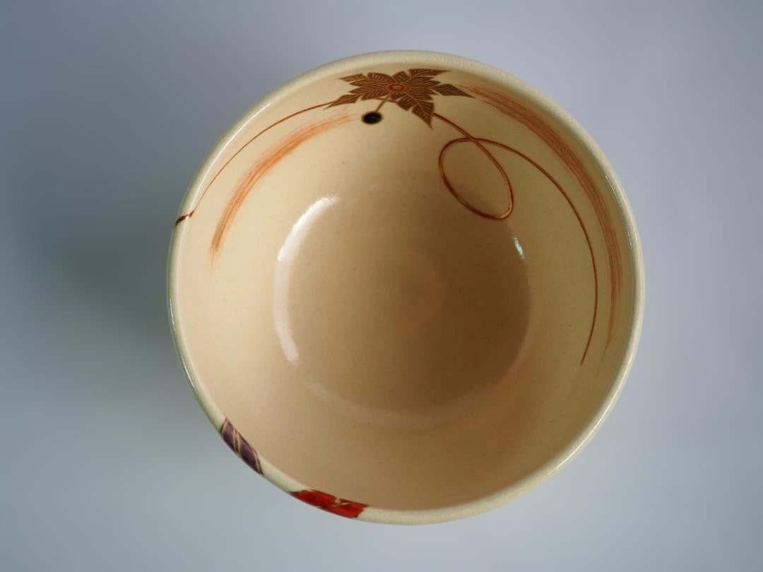 裏千家15世鵬雲斎御書付『色絵駒絵茶碗』銘：春風 16代永樂善五郎造（即全）