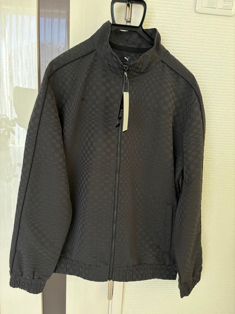 ポルシェ×PUMA ナイロンジャケット ブラック チェック柄　US Mサイズ仕様