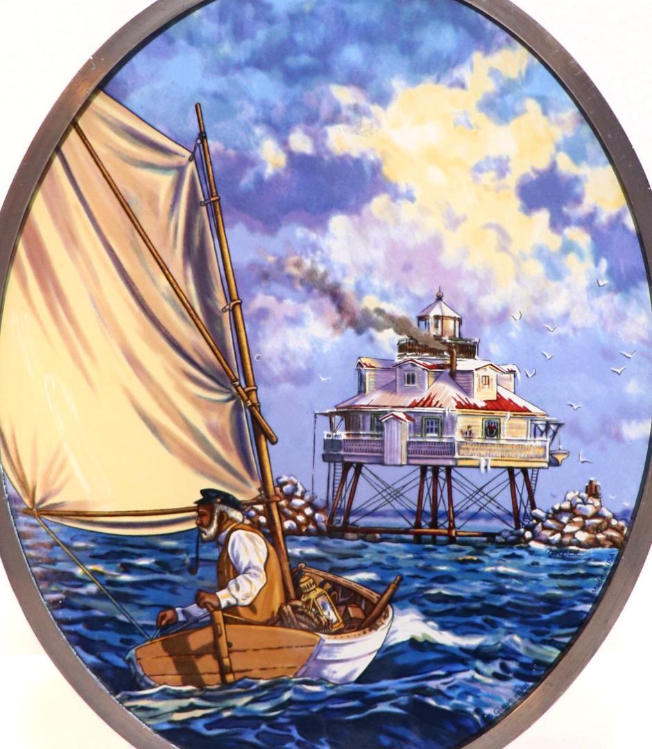 アーネスト・ヘミングウェイ ヴィンテージ ステンドグラス 老人と海 小説 レア