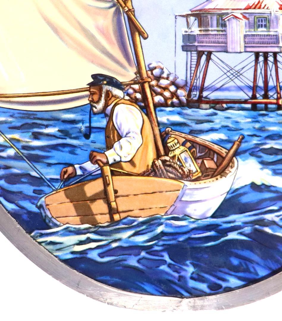 アーネスト・ヘミングウェイ ヴィンテージ ステンドグラス 老人と海 小説 レア