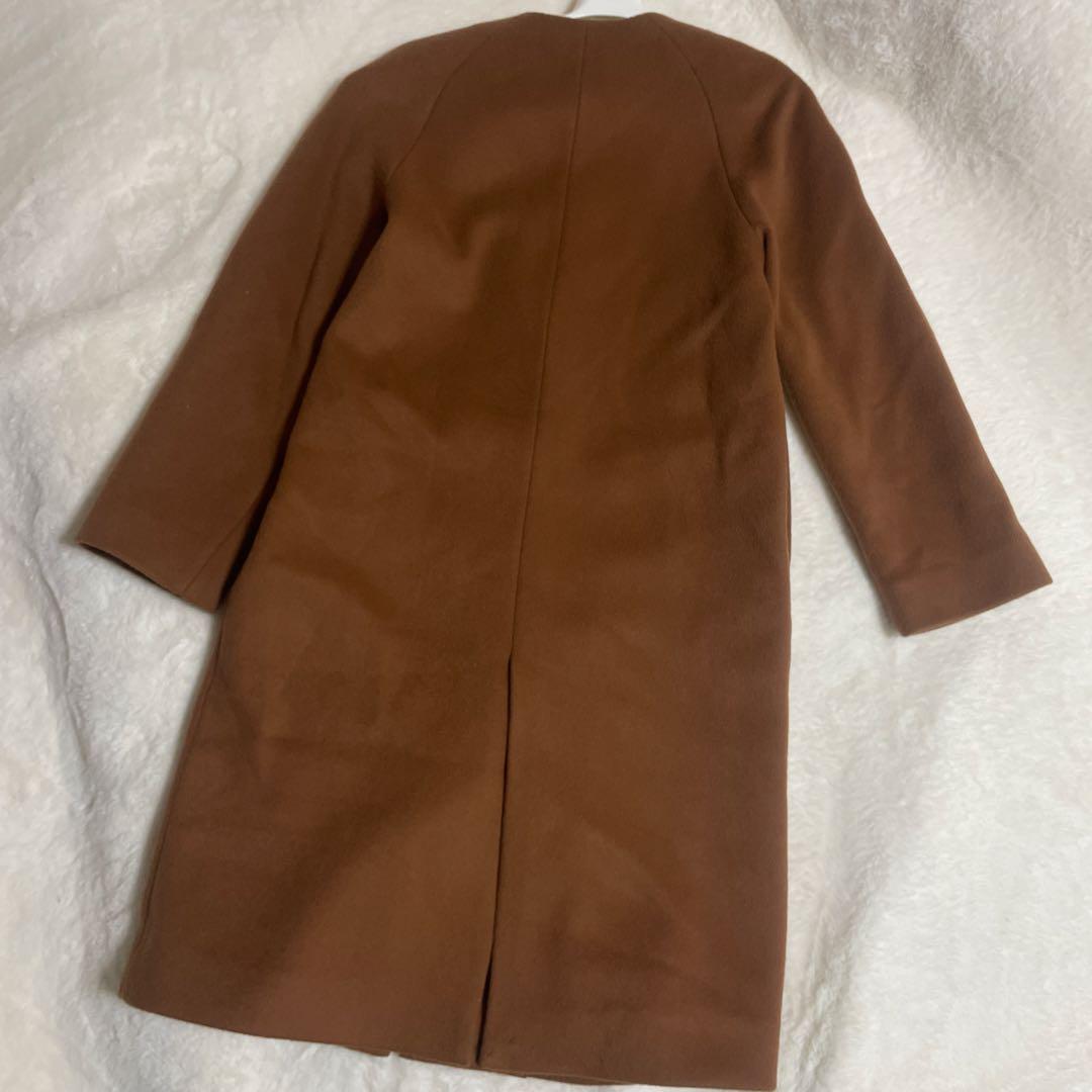 デミルクスビームス 4,6万円ショートビーバー ノーカラー　ロングコート　ウール