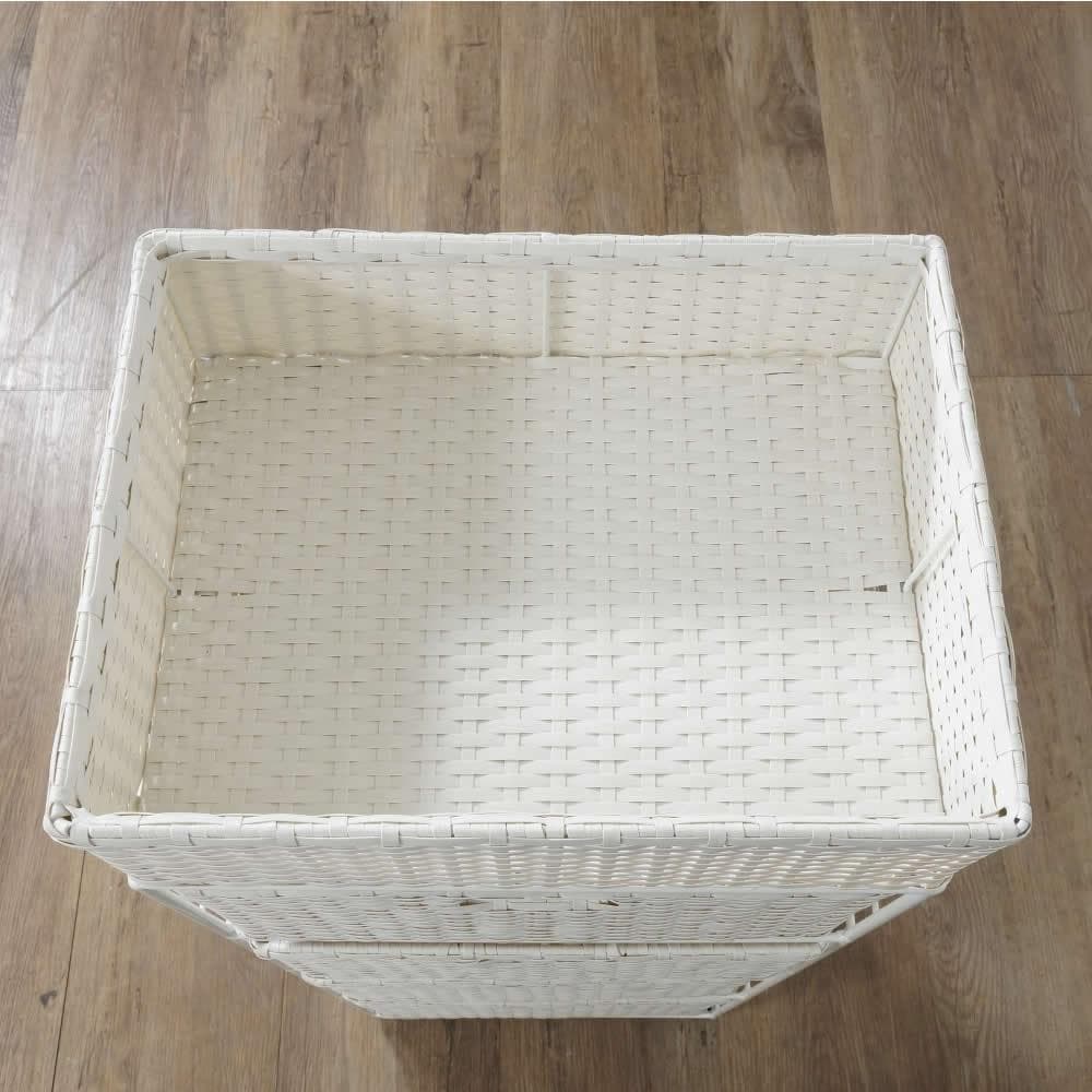 【新品】ランドリーチェスト ホワイト　4段（5杯）キャスター付