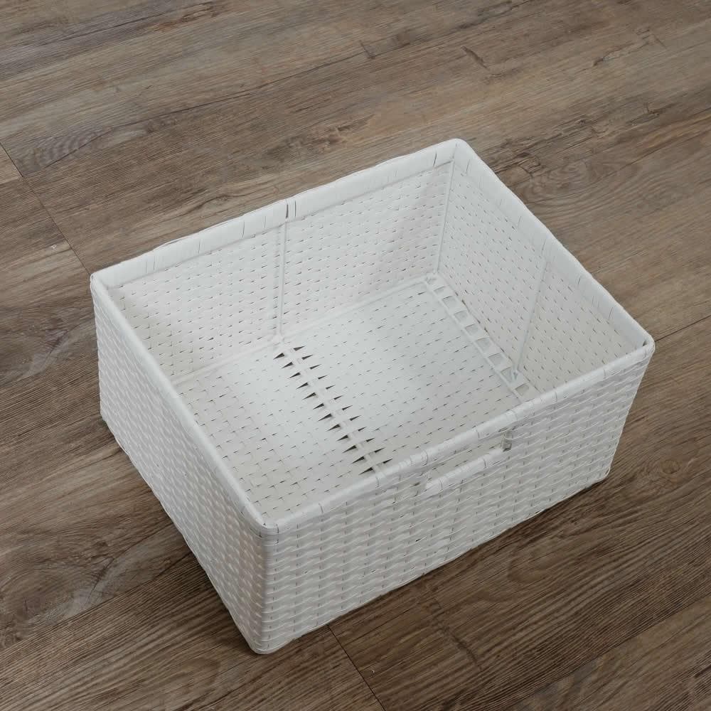 【新品】ランドリーチェスト ホワイト　4段（5杯）キャスター付