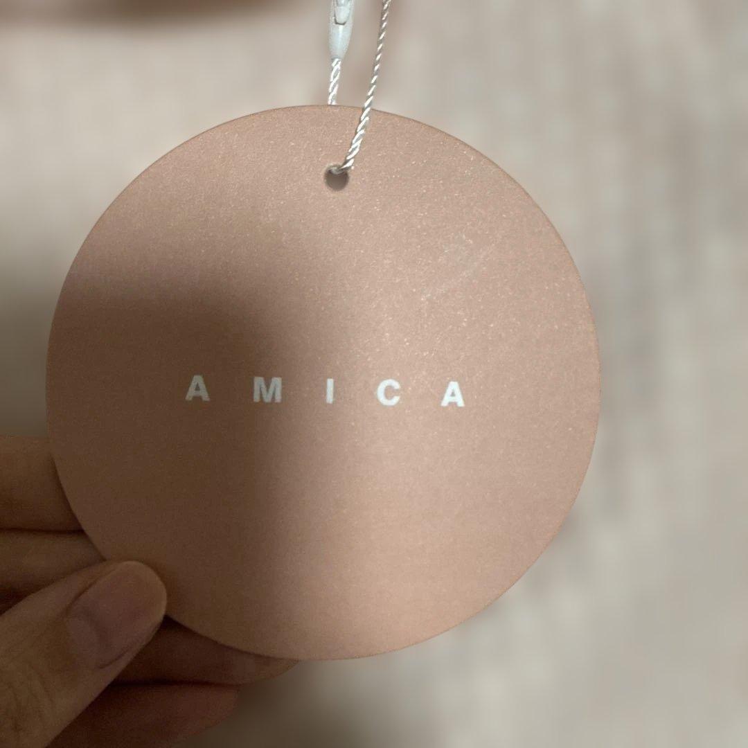 新品未使用タグ付き　AMICA パフスリーブ ピンクシャツ