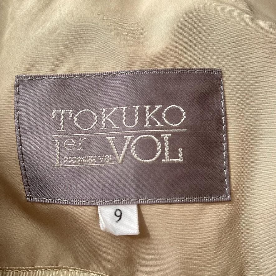 【美品】トクコプルミエヴォル　Aラインロングコート アシンメトリー ベージュ