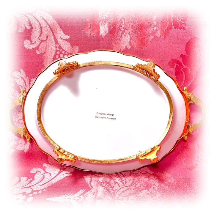 天使 エンジェル アンティーク 金縁 プレート オードブル 皿 猫脚 ロココ