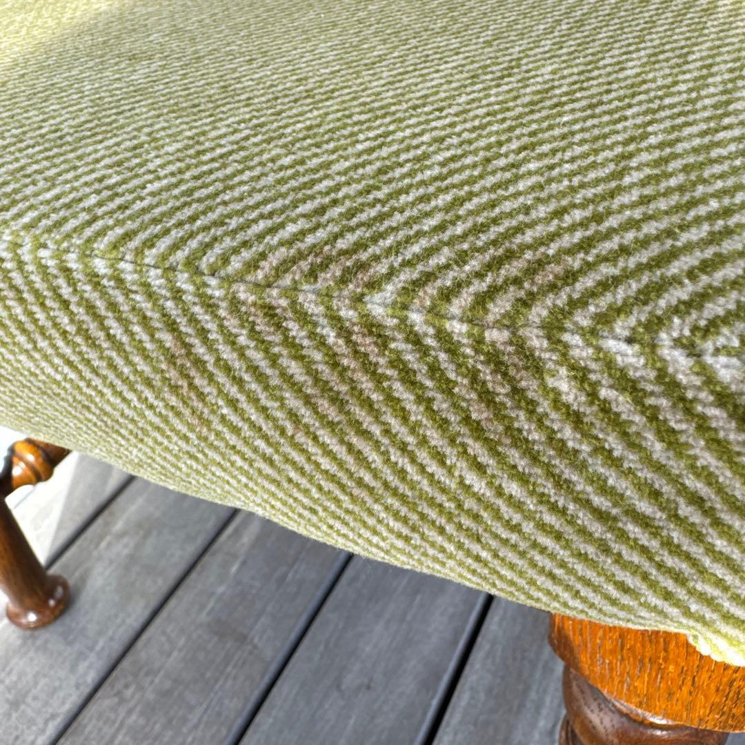 三越ブルージュ ダイニングチェア オーク材フレーム モケットファブリック