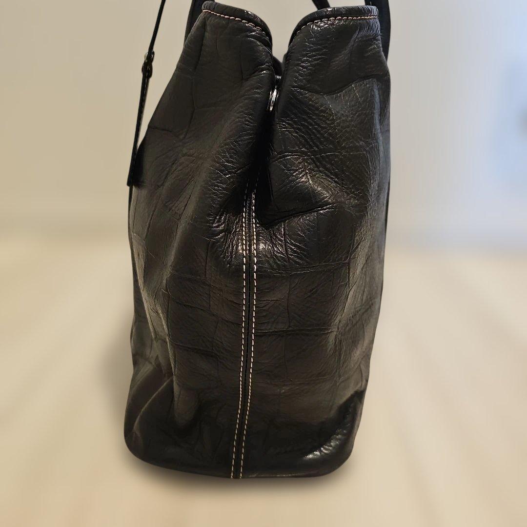 BARNEYS NEWYORK ブラックレザー トートバッグ