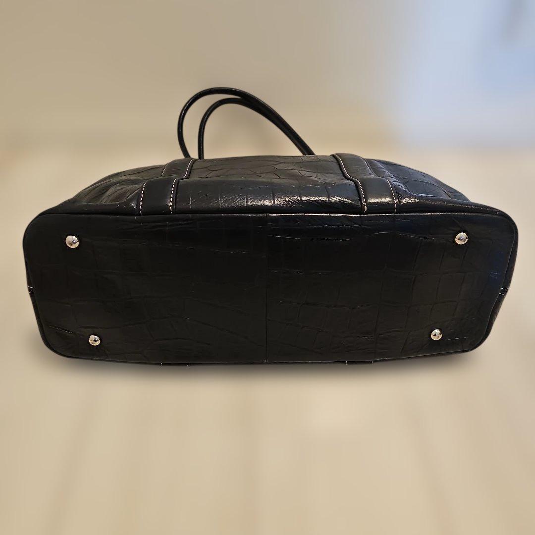 BARNEYS NEWYORK ブラックレザー トートバッグ
