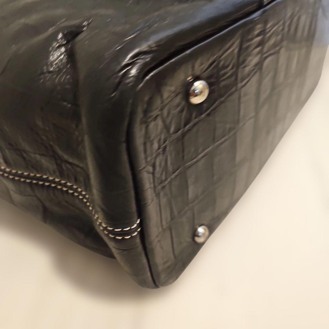 BARNEYS NEWYORK ブラックレザー トートバッグ
