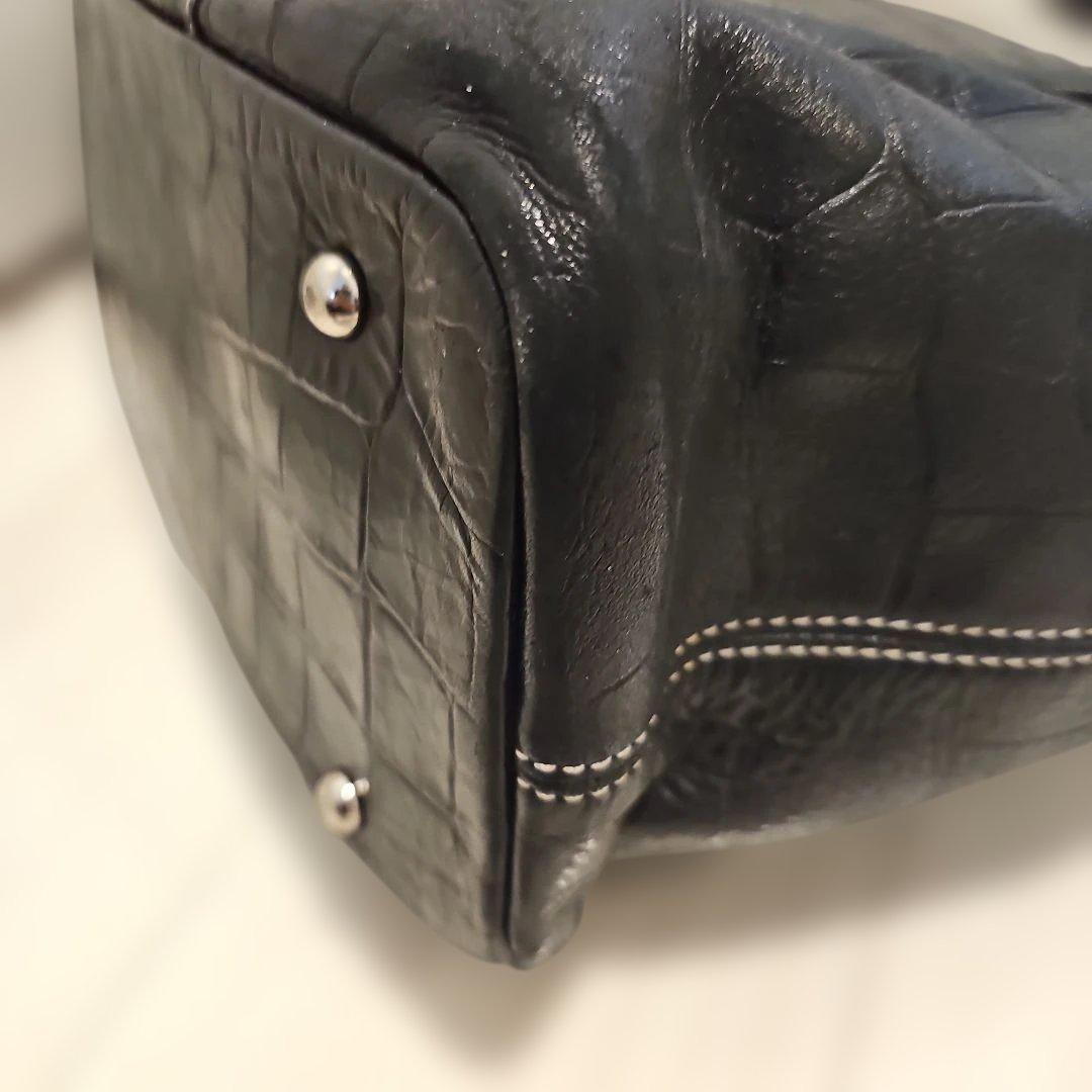 BARNEYS NEWYORK ブラックレザー トートバッグ