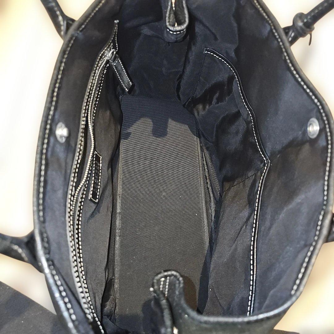 BARNEYS NEWYORK ブラックレザー トートバッグ