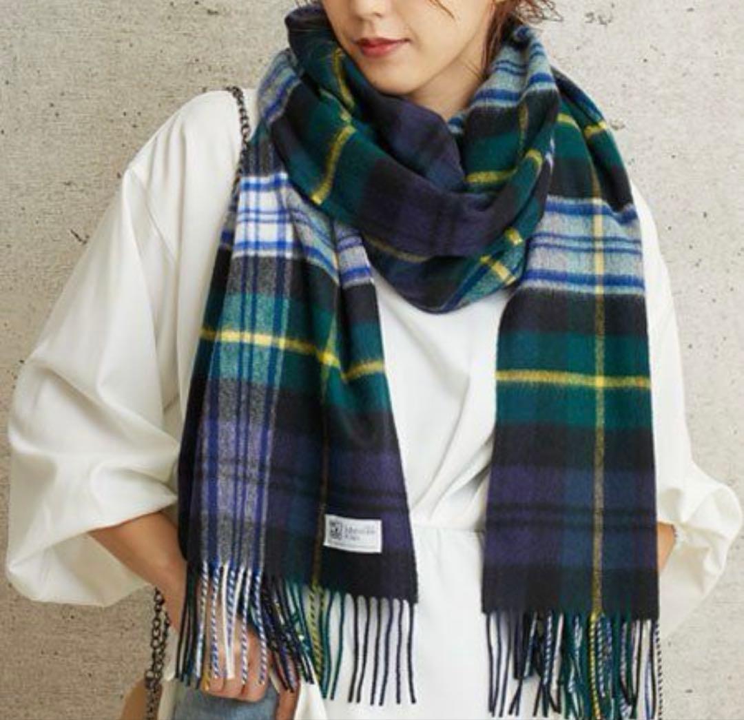 ジョンストンズ カシミヤ100％ 大判ストール スカーフ五明祐子・辺見えみり愛用