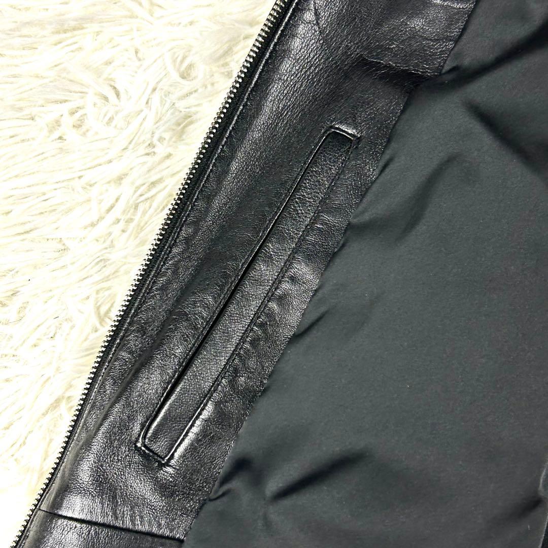 極美品 ✨ ナノユニバース シングルライダースジャケット XL 黒 羊革 秋冬