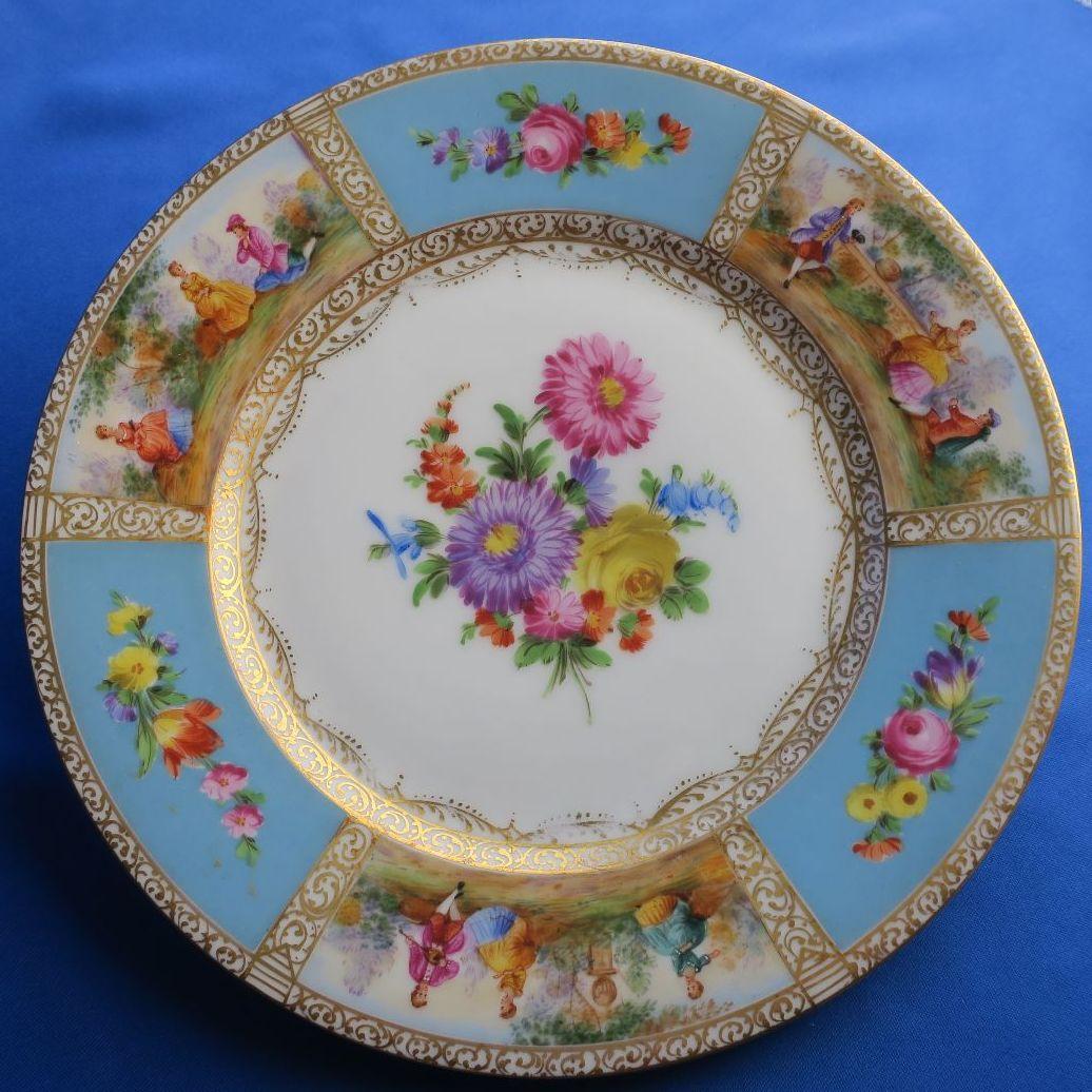 【レア】凛として美しいドレスデンのプレート（22.5cm）