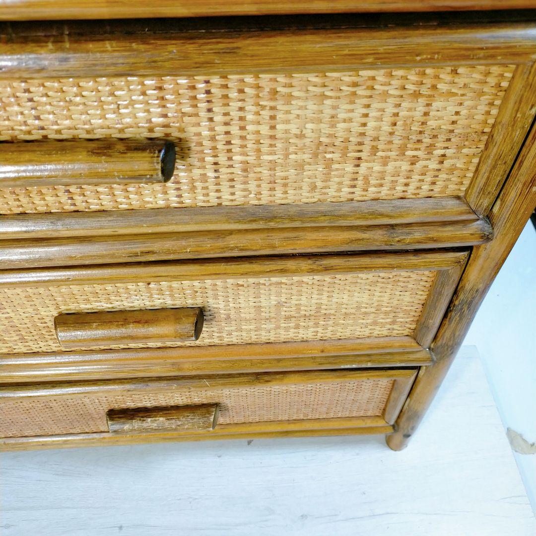 籐 ラタンチェスト 4段 収納 チェスト