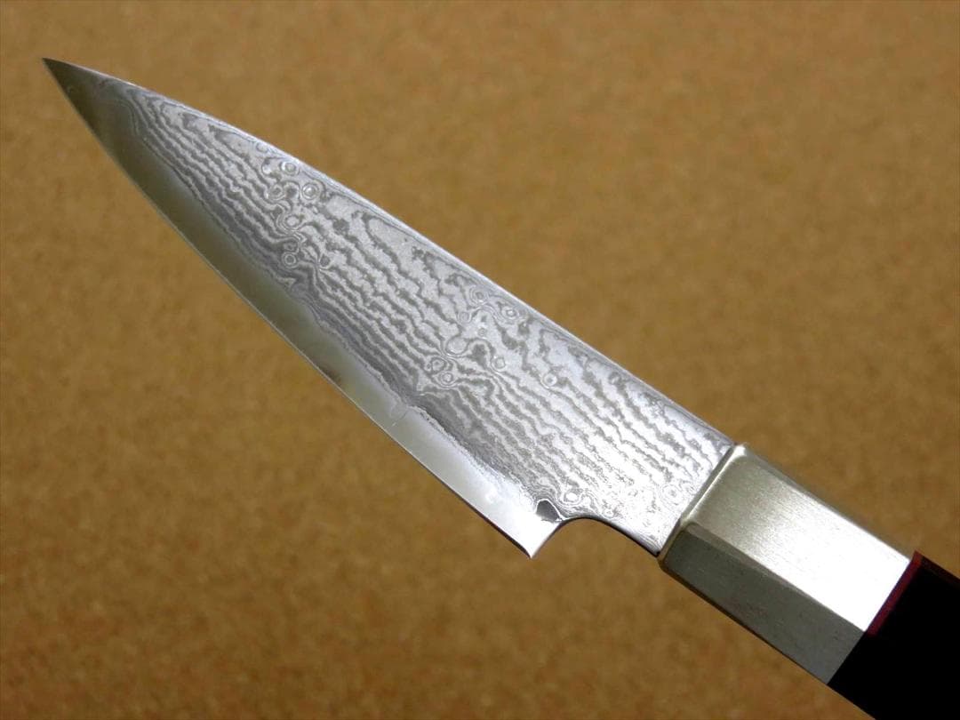 関の刃物 パーリングナイフ 90mm 三昧 ハイブリッドスプラッシュ ダマスカス