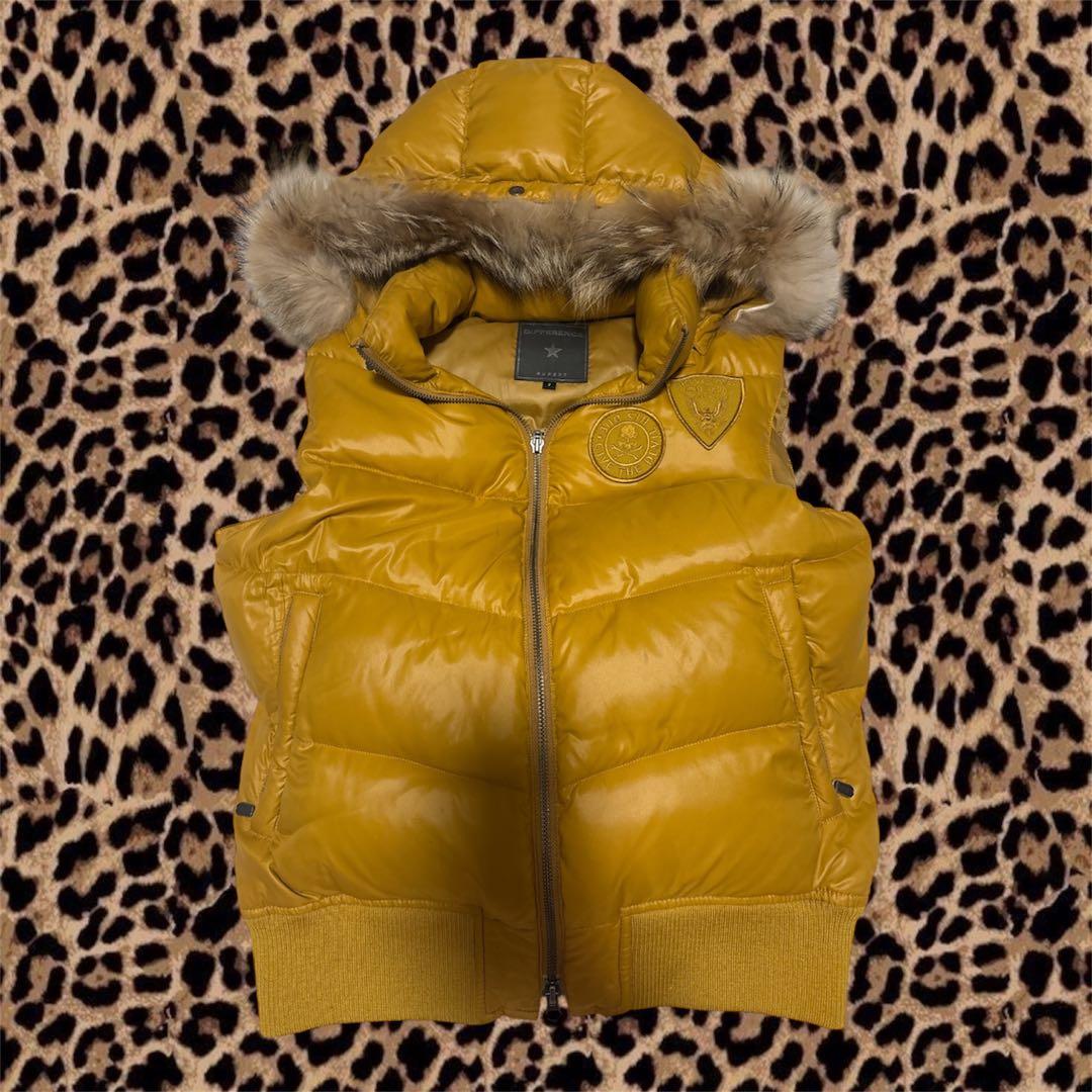 平成ギャル y2k グランジ　スカルファーダウンベスト