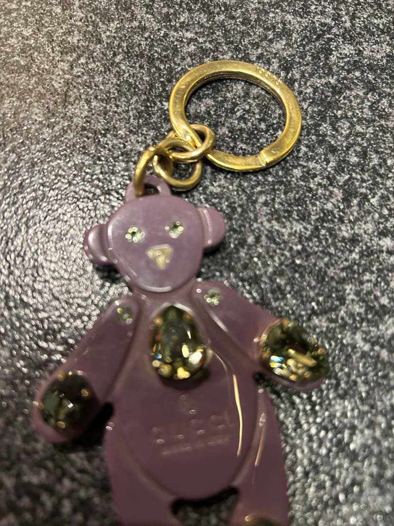 satoGUCCI クマ型キーホルダー パープル