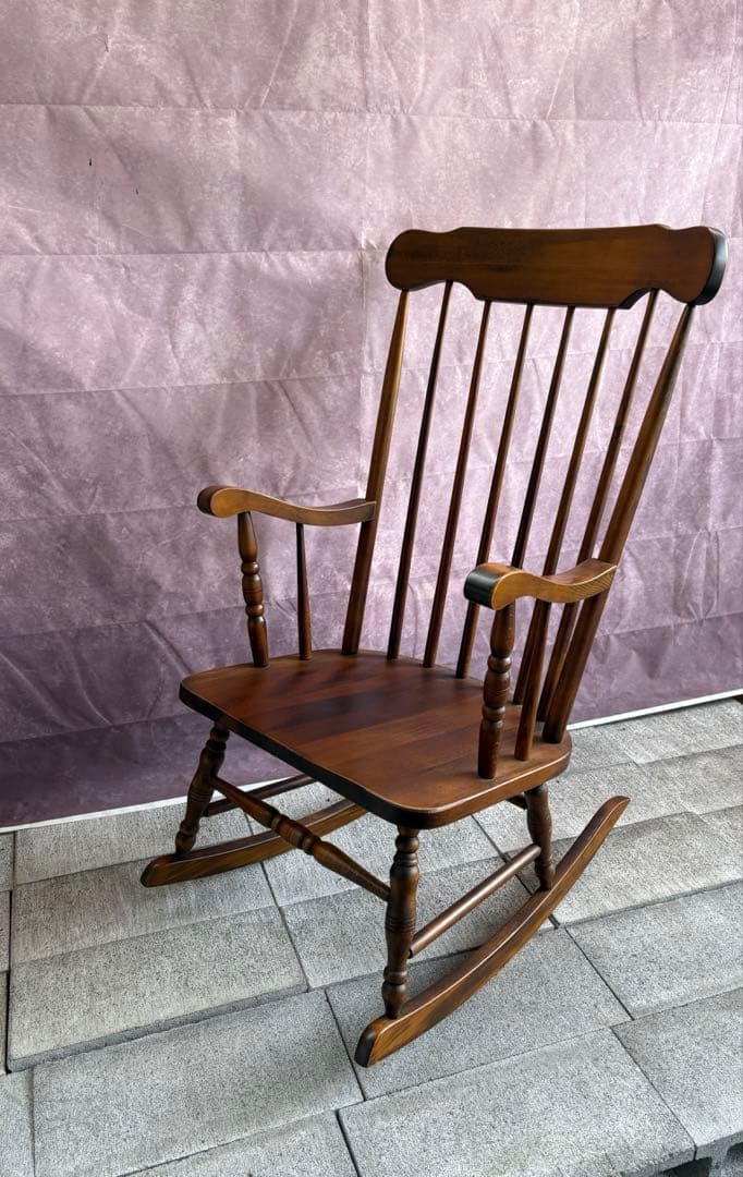 美品 木製 ロッキングチェア 無垢材