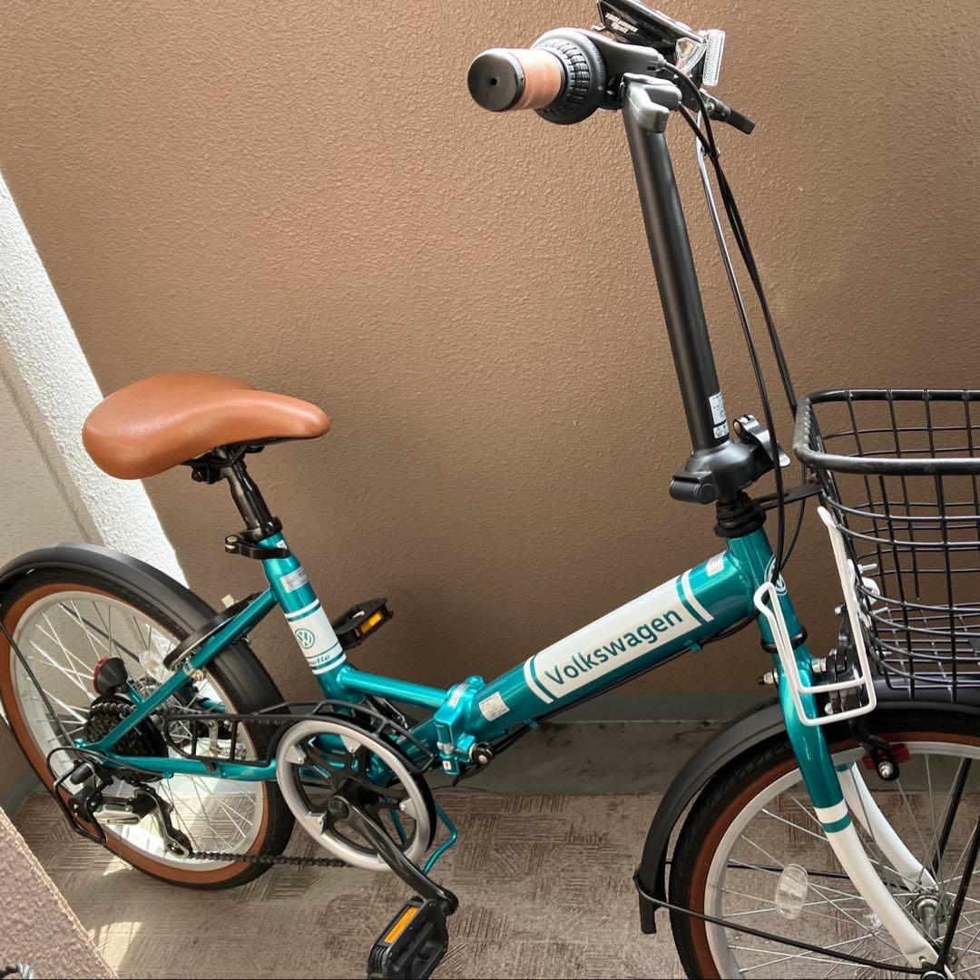 【美品】奈良〜関西圏引き渡し　20インチ フォルクスワーゲン　グリーン　自転車