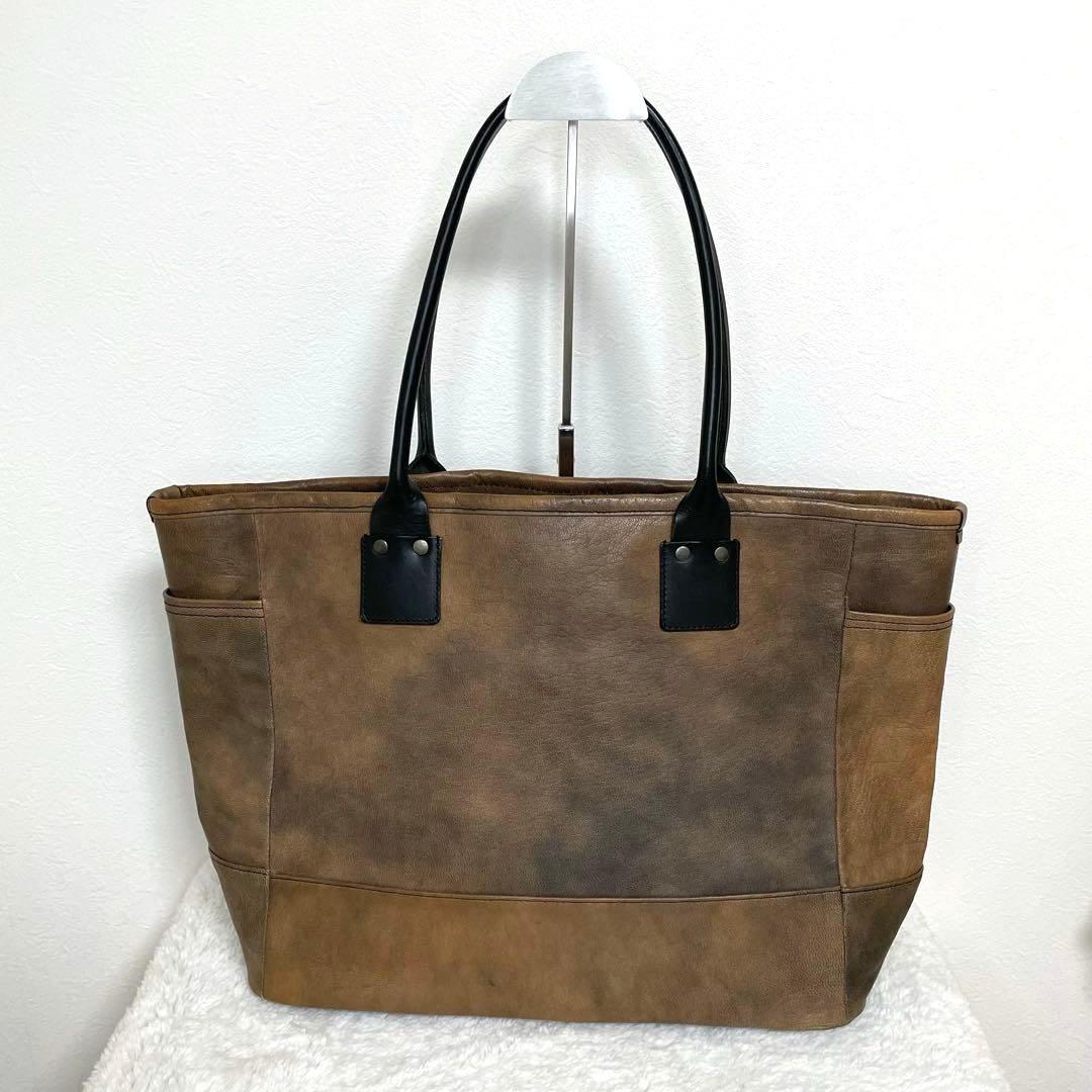 MOTO モト レザー ブラウン トートバッグ