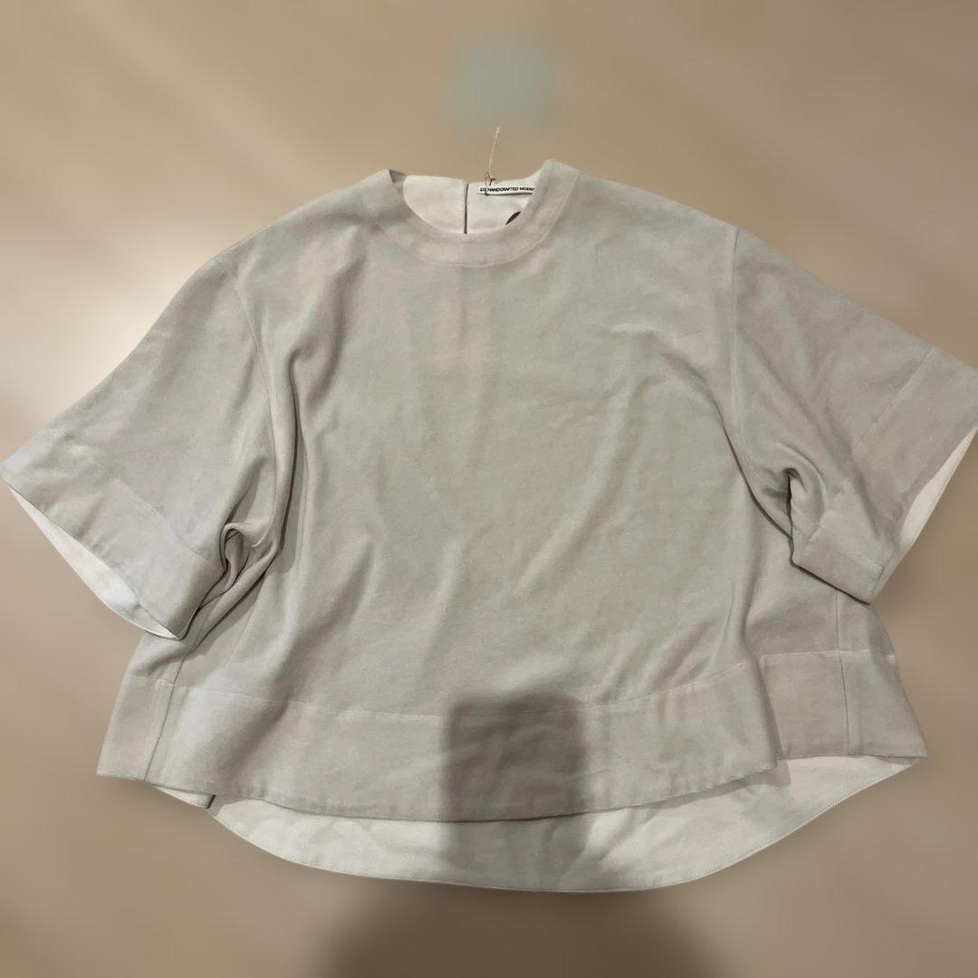 TENNE HANDCRAFTED MODERN ベロアハーフスリーブトップス