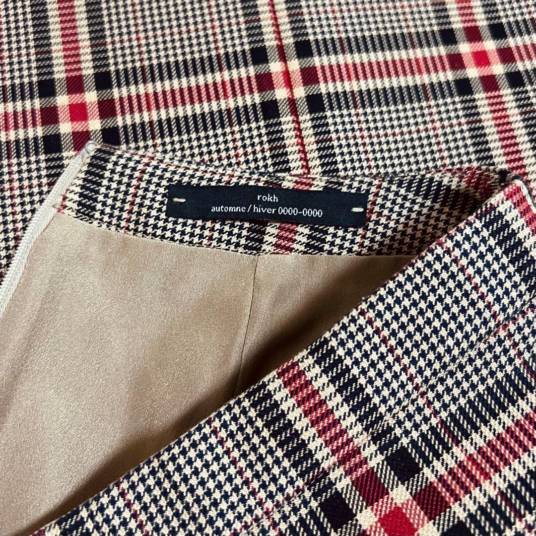 rohk 変形デザインチェックスカート