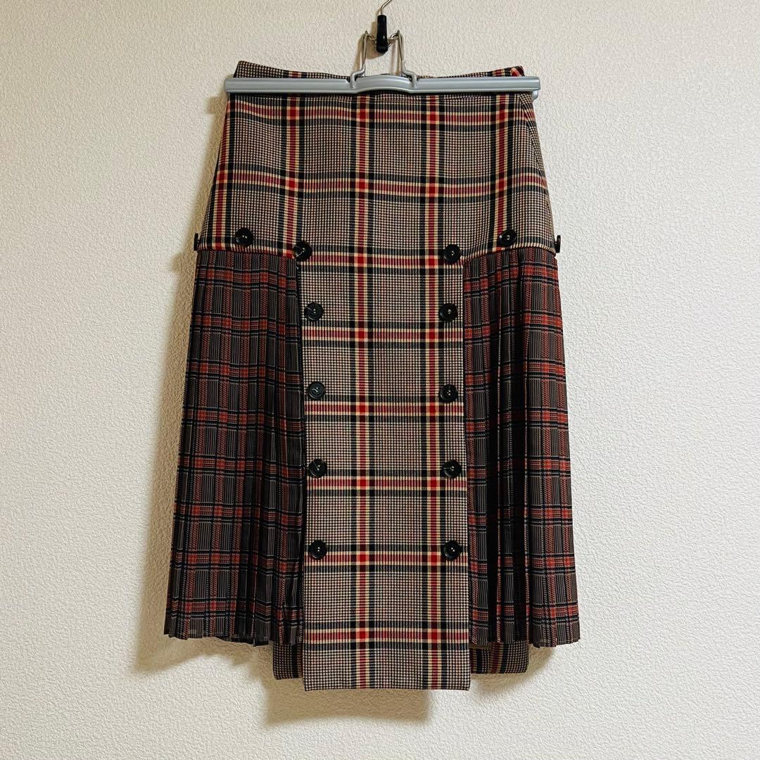 rohk 変形デザインチェックスカート