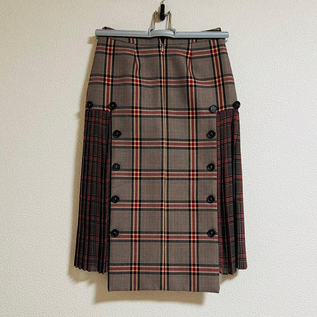 rohk 変形デザインチェックスカート