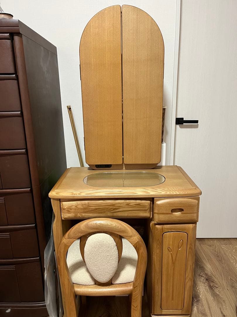 木製三面鏡ドレッサー
