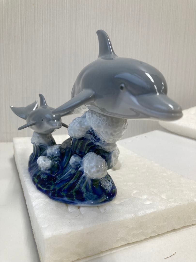極美品‼️ LLADRO リヤドロ イルカの親子