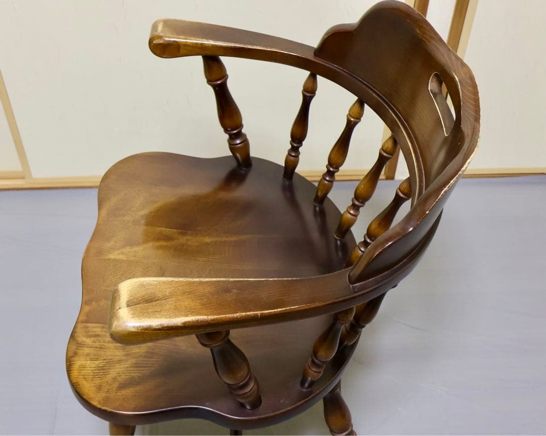 HIDA 飛騨産業木製アームチェア ダークブラウン