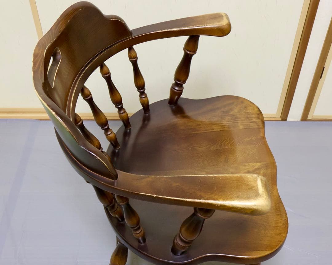 HIDA 飛騨産業木製アームチェア ダークブラウン