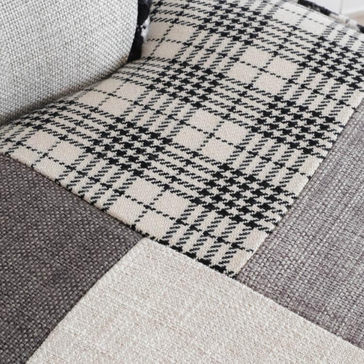 ★パッチワークデザインチェアー ライトグレー 椅子 イス スツール パッチワーク