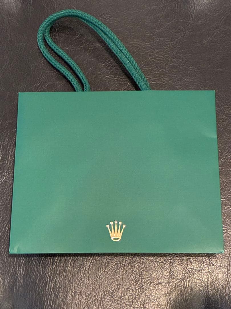 ロレックス　本物　緑色 ロゴ付き ショップ袋