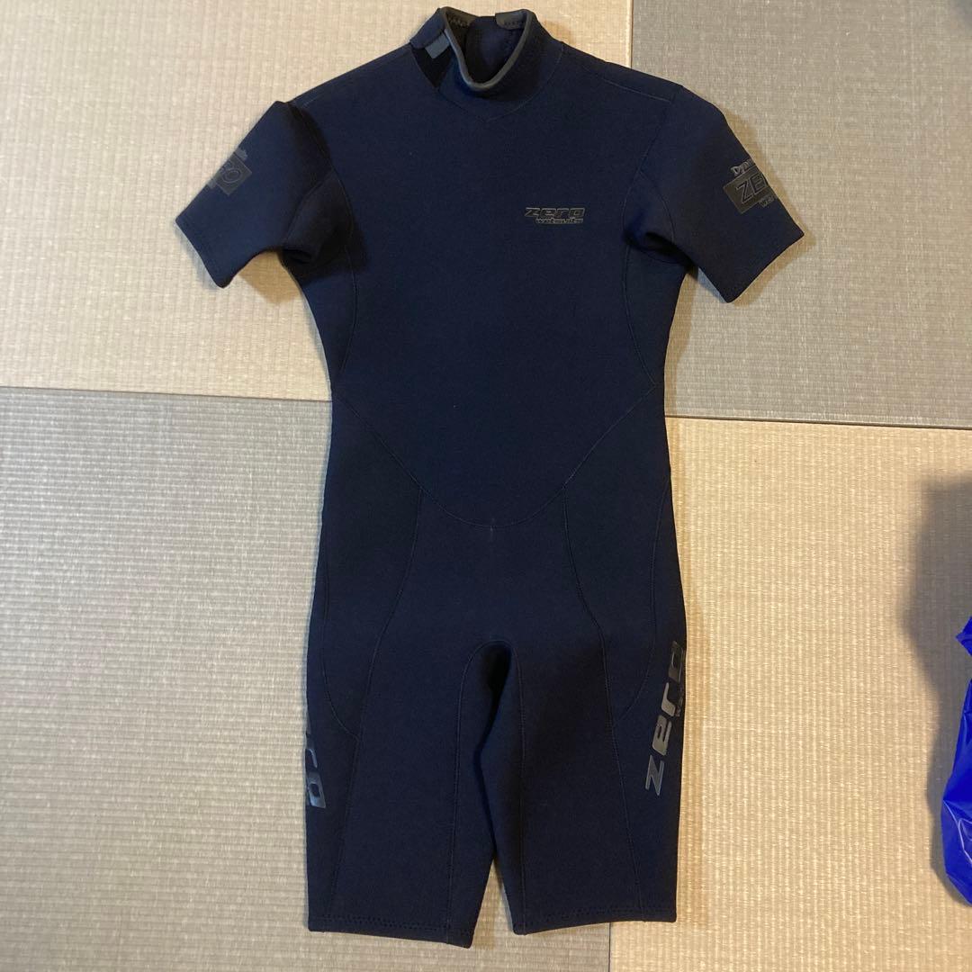 ZERO 半袖 ウェットスーツ M-L黒 ネオプレン