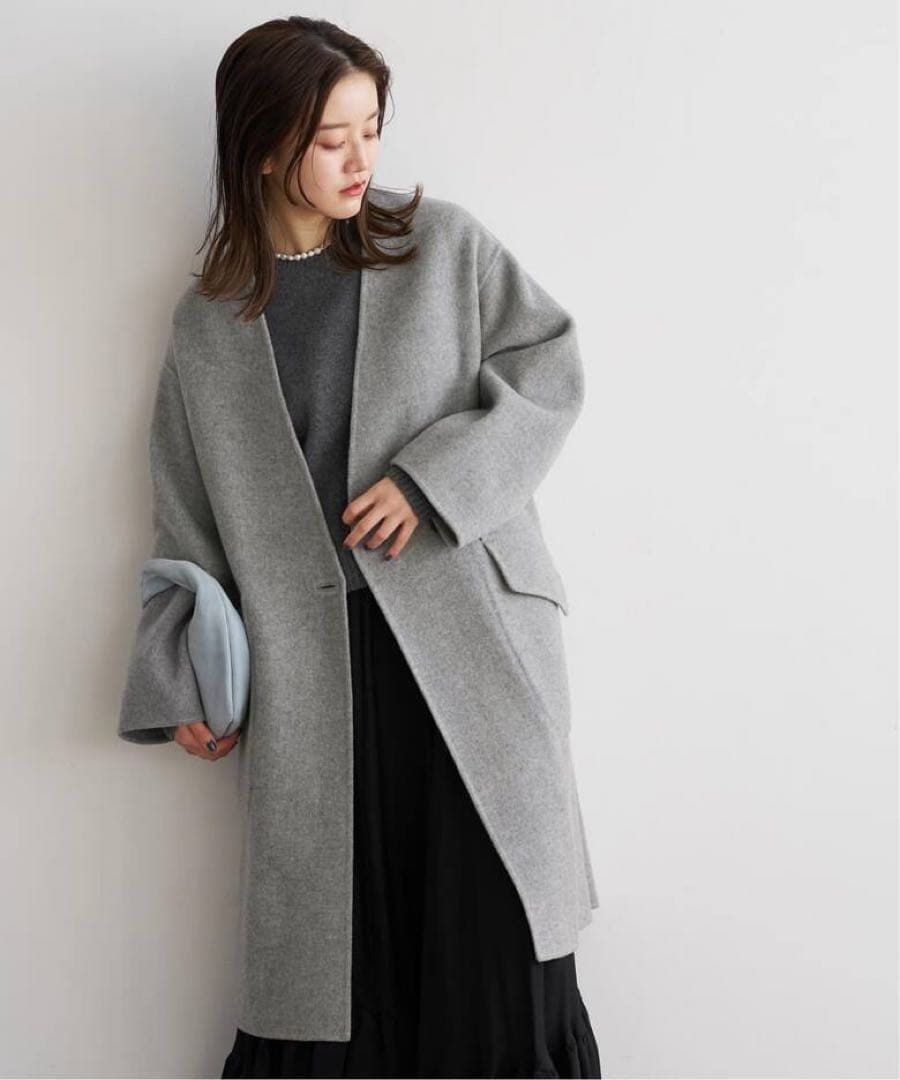 IENA イエナ 新品タグ付き モッサーダブルフェイスVネックコート 36